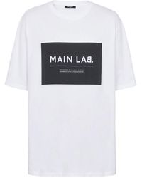 Balmain - T-hirt mit main lab-etikett,baumwoll t-shirt mit slogan patch - Lyst