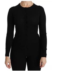 Dolce & Gabbana - Overhemd Vrouwen Lange Mouw Gebreide Vest Klassieke Stijl - Lyst