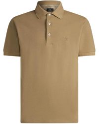 Etro - Tops ,Bruin ,Katoen Polo Shirt Met Bloemenprint - Lyst