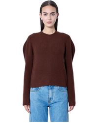 JW Anderson - Truien & Vesten ,Bruin ,Wol Pofmouw Wollen Trui - Lyst