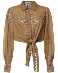 Charo Ruiz - Overhemden ,Bruin ,Katoen Blouse Devi - Lyst