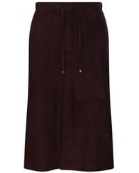 Max Mara - Gazza Leren Rok - Lyst