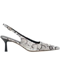 ESTRO - Schwarze Und Graue Leder-Slingback-Pumps Mit Animal-Print Für Frauen - Lyst