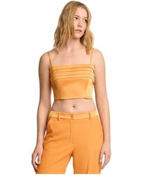 Kocca - Tops ,Oranje ,Leer Chique Cropped Top - Lyst