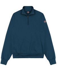 Colmar - Truien & Vesten ,Blauw ,Katoen Blauwe Sweatshirt Met Hoge Kraag - Lyst