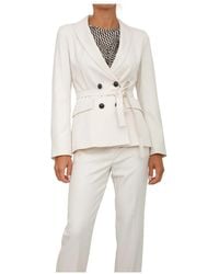 Marella - Jassen ,Wit ,Polyester Witte Jas Met Polyester En Elastaan - Lyst