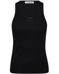 co'couture - Tops ,Zwart ,Katoen Geborduurde Tanktop - Lyst