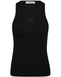 co'couture - Tops ,Zwart ,Katoen Geborduurde Tanktop - Lyst