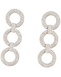 Self-Portrait - Accessoires ,Grijs ,Kristal Link Oorbellen - Lyst