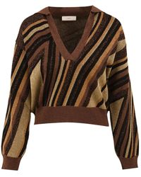 Akep - Diagonal Stripe Knit Polo - Lyst