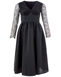 Lardini - Elegante Zwarte Polyester Jurk - Lyst