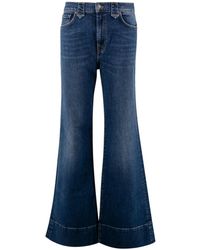 7 For All Mankind - Indigo high waist flared jeans 7 for all kind - Lyst