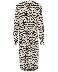 Soaked In Luxury - Zig zag print kleid mit v-ausschnitt - Lyst