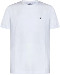 Dondup - T-shirt e polo bianche con girocollo a costine - Lyst