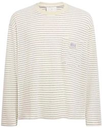 Song For The Mute - Tops ,Wit ,Katoen Stripe Long-Sleeve T-Shirt - Lyst