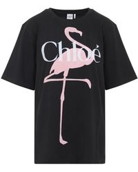 Chloé - Camiseta De Jersey De Algodon Con Logo - Lyst