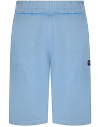 Paul & Shark - Korte Broeken ,Blauw ,Katoen Ultralight Poplin Katoenen Bermuda Met Trekkoord - Lyst