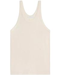 Helmut Lang - Tops ,Wit ,Leer Top Met Logo - Lyst