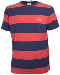 Woolrich - Tops ,Veelkleurig ,Katoen Zacht En Comfortabel Gestreept T-Shirt - Lyst