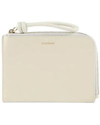 Jil Sander - Accessoires ,Wit ,Katoen Kaarthouder Portemonnee - Lyst