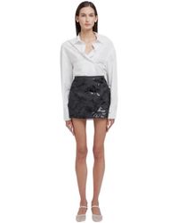 WEILI ZHENG - Geborduurde Mini-Rok Van Denim - Lyst