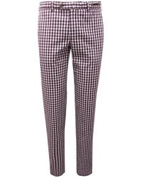 PT01 - Broeken ,Paars ,Slim Fit Garment Dyed Broek - Lyst