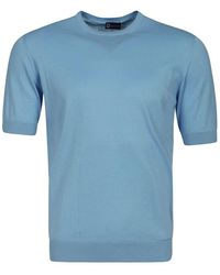 hindustrie - Himmelblauer Baumwoll-Crewneck-Pullover - Lyst
