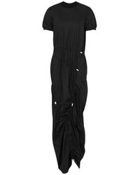Moschino - Kleedjes ,Zwart ,Katoen Stretch Katoen Poplin Jurk - Lyst