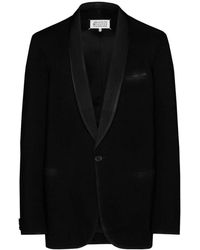 Maison Margiela - Jassen ,Zwart ,Wol Wollen Single-Breasted Blazer Jacket - Lyst