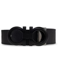 Ferragamo - Accessoires ,Zwart ,Leer Reversible Gancini Riem - Lyst