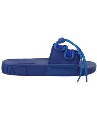 Dolce & Gabbana - Blaue logo slides sandalen - Lyst