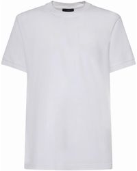 Fay - Tops ,Wit ,Katoen Piquet T-Shirt - Lyst