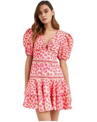 PATBO - Roze Bossa Mini Jurk - Lyst