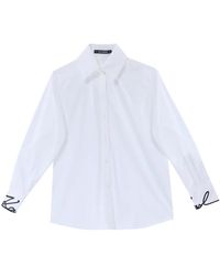 KARL LAGERFELD - Signature Cuff Poplin Shirt - Lyst