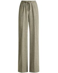 Kiton - Wijde Pijpen Broek Met Elastische Taille - Lyst