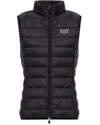EA7 - Jassen ,Zwart ,Leer Geïsoleerd Vest - Lyst