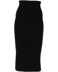 IRO - Rokken ,Zwart ,Geribbelde Gebreide Midi-Rok - Lyst