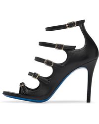 Loriblu - Schwarze Sandalen Aus Schwarzem Nappaleder Mit Riemen - Lyst