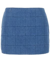 Gucci - Denim Gewatteerde Mini-Rok - Lyst