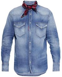 DSquared² - Overhemden ,Blauw ,Denim Denim Shirt - Lyst