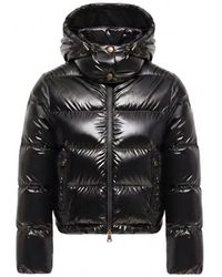 Moncler - Jassen ,Zwart ,Leer Niveole Korte Donsjas - Lyst