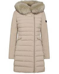 Peuterey - Chaqueta Ligera De Plumón Técnico Con Ribete De Piel De Zorro, Mujer, Talla - Lyst