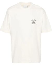 Drole de Monsieur - T-shirt con slogan ricamato in corsivo - Lyst