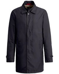Fay - Jassen ,Blauw ,Polyester Morning Double-Front Jas - Lyst