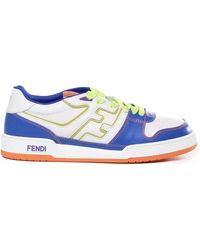 Fendi - Schoenen ,Veelkleurig ,Leer Sneakers Met Veters En Logo Detail - Lyst