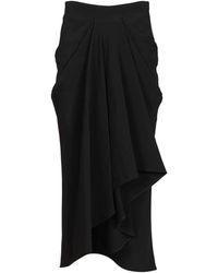 Givenchy - Crepe Cady Draped Midi Skirt - Lyst