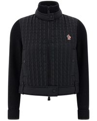 Moncler - Jassen ,Zwart ,Nylon Gewatteerd Vest - Lyst