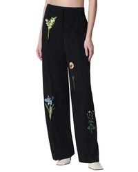 Stella McCartney - Wool Trousers With Floral Embroidery - Lyst