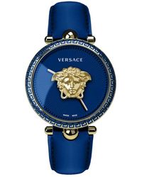 Versace - Orologio in pelle blu palazzo empire al quarzo - Lyst