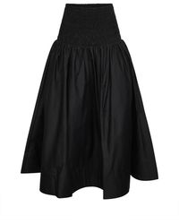 Self-Portrait - Rokken ,Zwart ,Katoen Cotton Midi Rok - Lyst